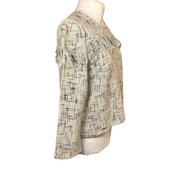 Womens Tweed Knit Fringe Top Woven Western Cowgirl Rodeo Business Casual Twee - Picture 2 of 11